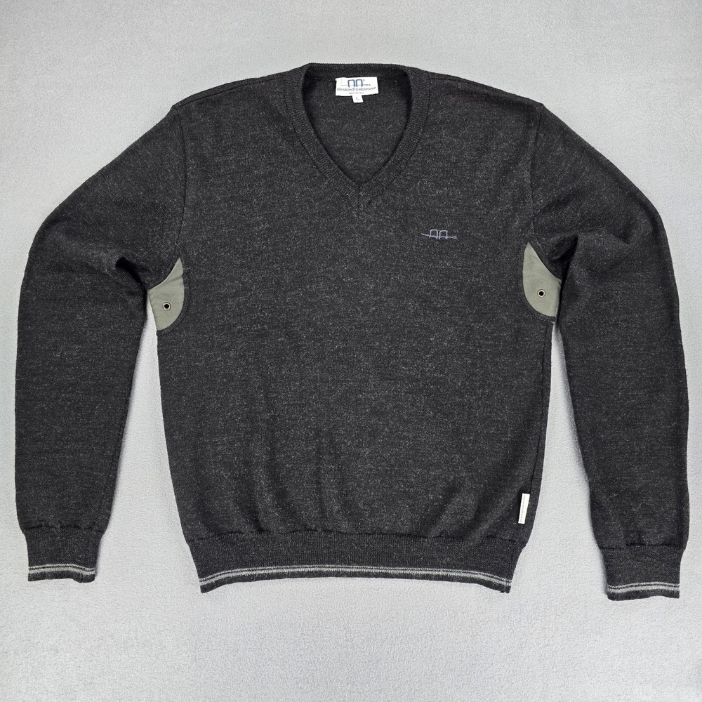 Alessandro Albanese‎ Cashmere Sweater Mens Large Gray Italy Equestrian Vented